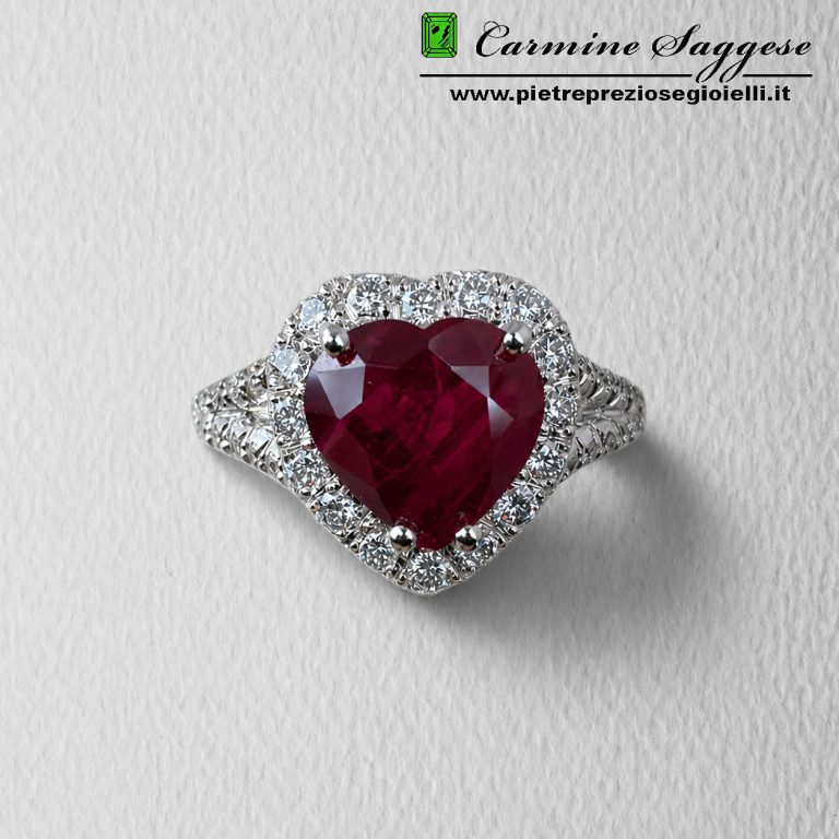 ANELLO ORO RUBINO CUORE